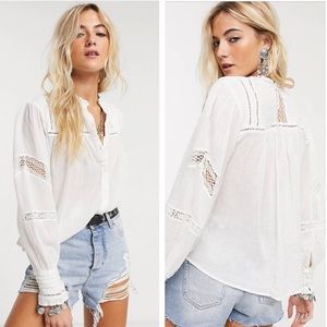 NWT Free People Emma Button Down Blouse